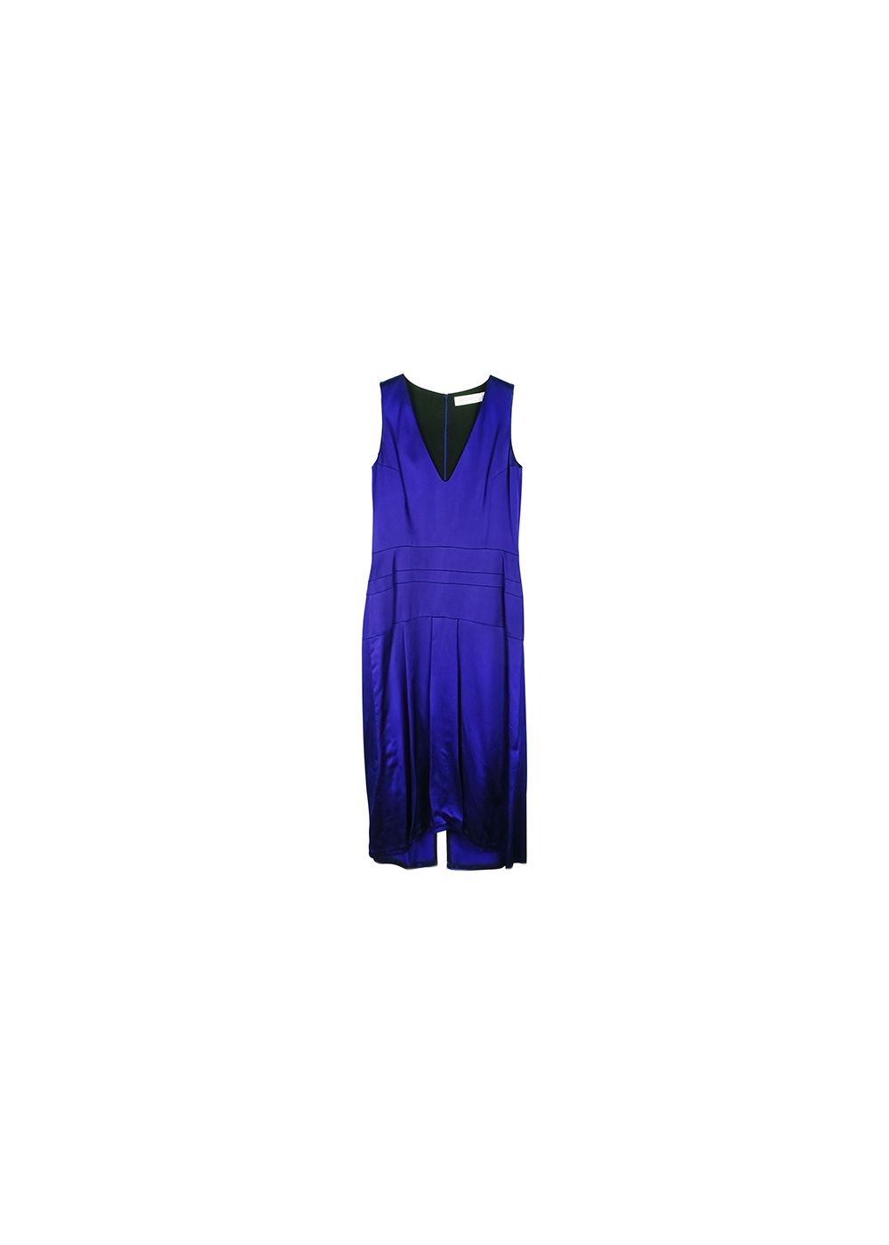 Victoria Beckham Blue satin draped dress Size XS Cobalt Blue viscose