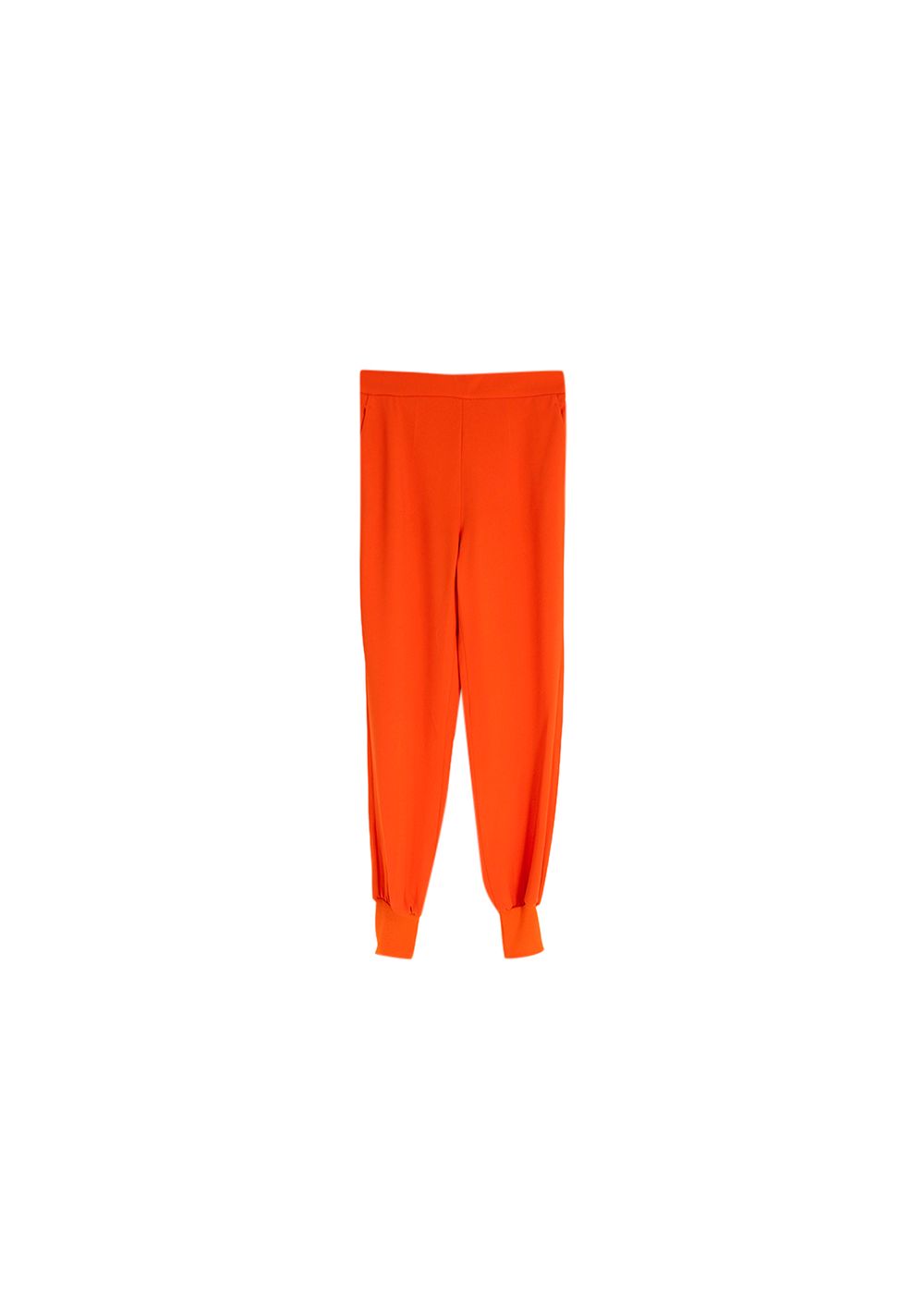 Preowned Stella McCartney Bright Orange Crepe Joggers Size S viscose