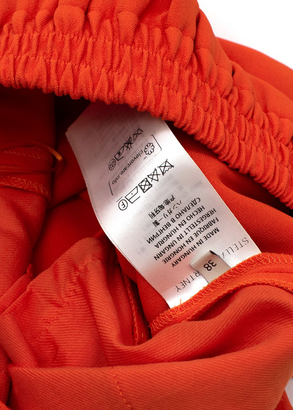 Preowned Stella McCartney Bright Orange Crepe Joggers Size S viscose