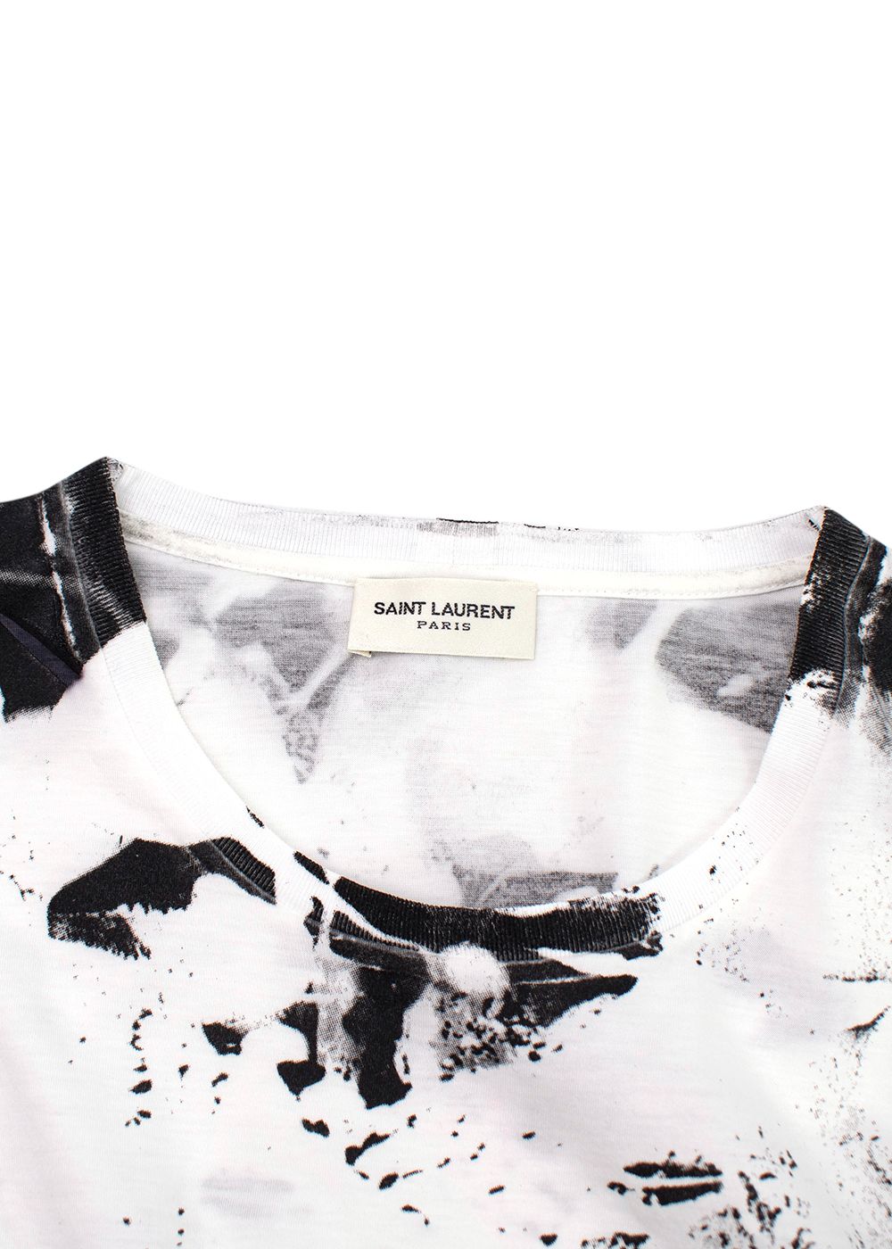 Saint Laurent Sleeveless  Printed T-Shirt Size XS Black/White cotton