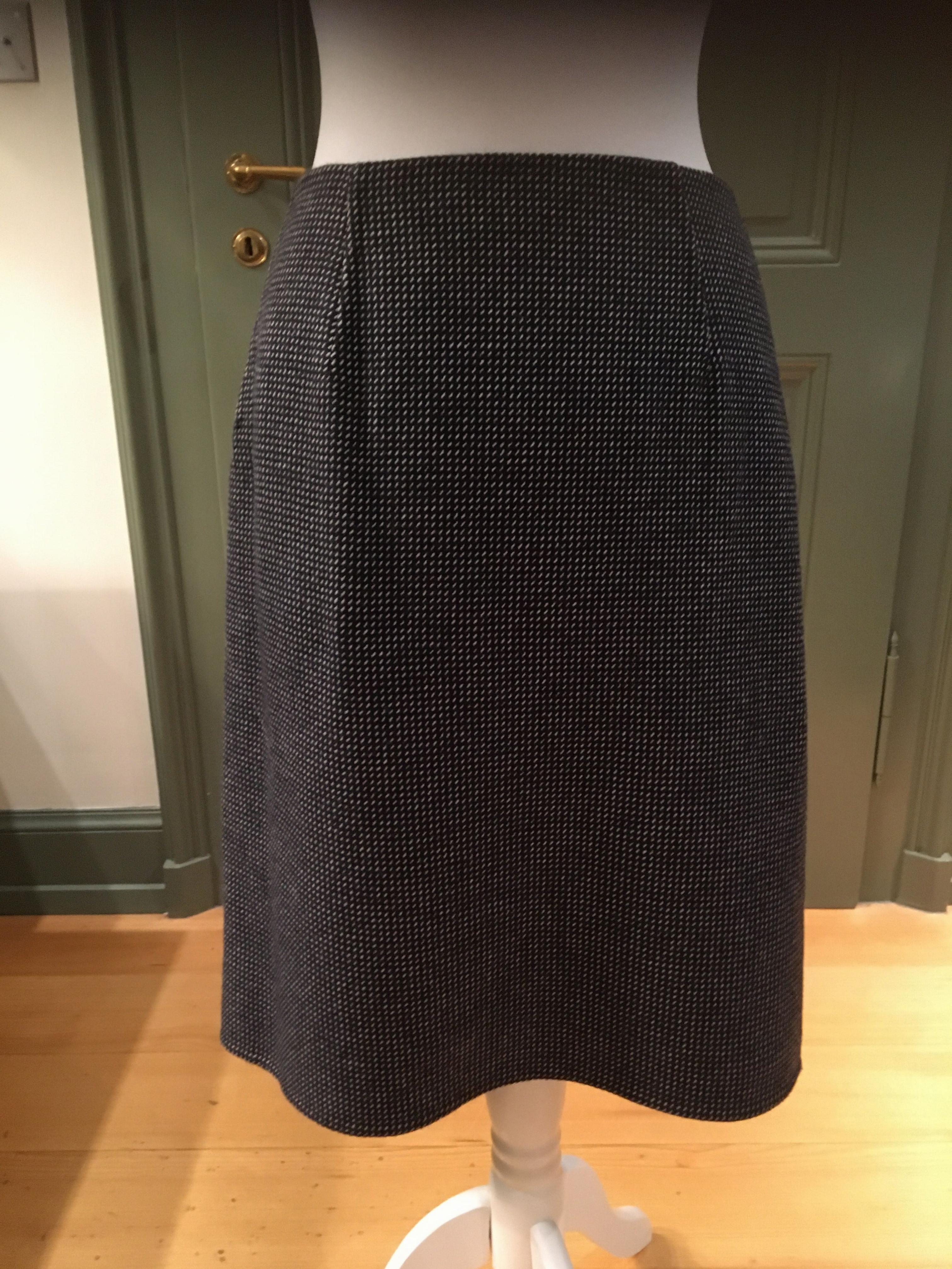 Preowned Loro Piana Flecked Cashmere Wrap Skirt Size XS Black