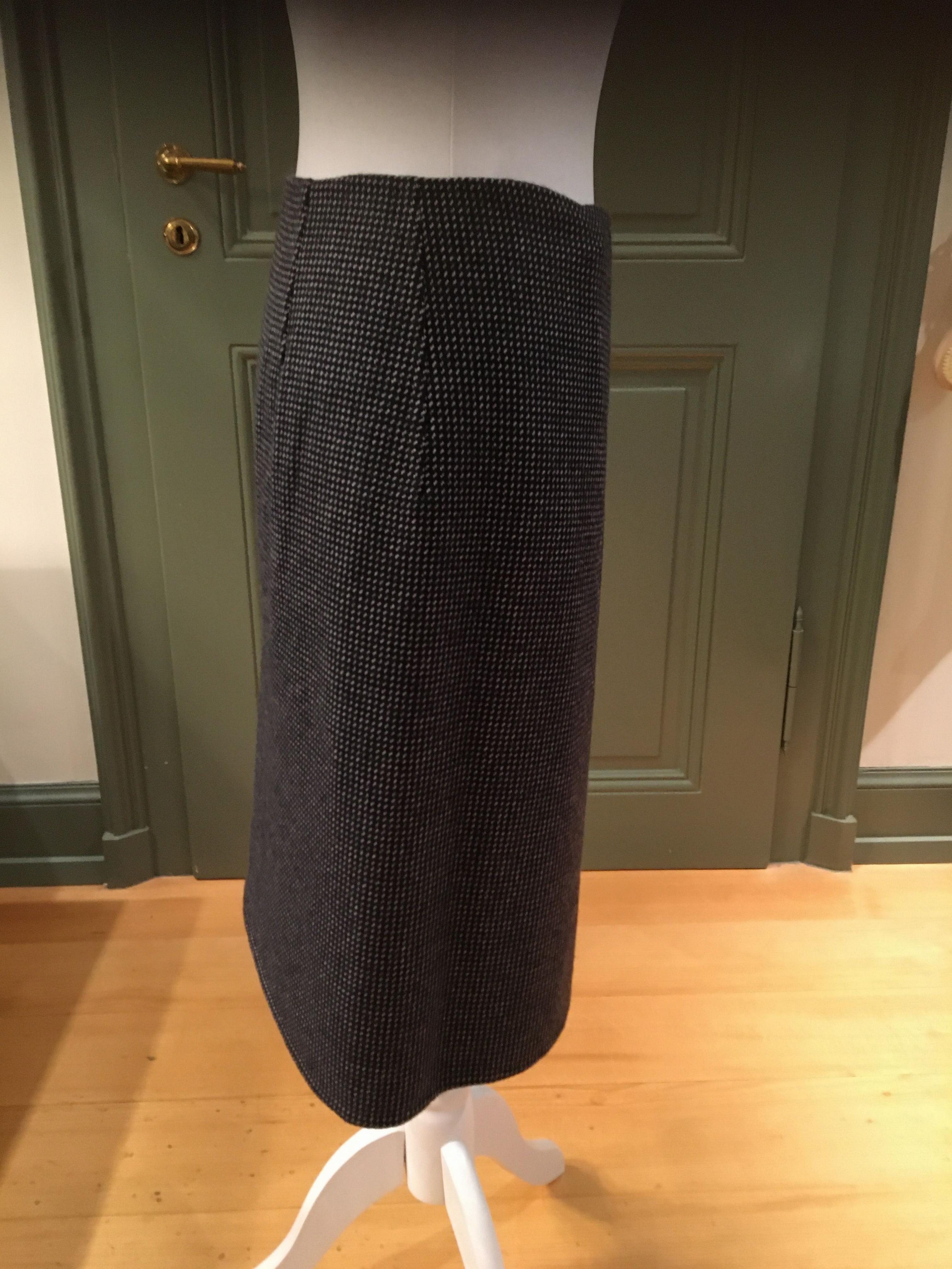 Preowned Loro Piana Flecked Cashmere Wrap Skirt Size XS Black