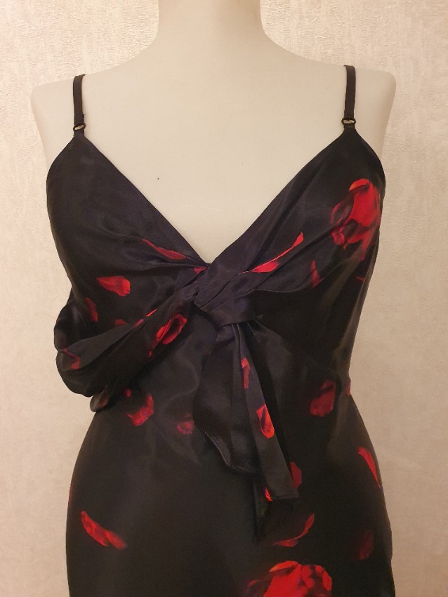 Preowned Alexander Wang Draped Satin Floral Print Mini Dress Size S Black viscose