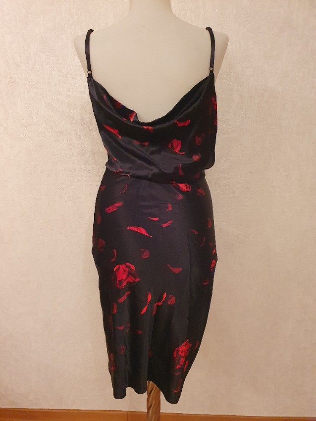 Preowned Alexander Wang Draped Satin Floral Print Mini Dress Size S Black viscose