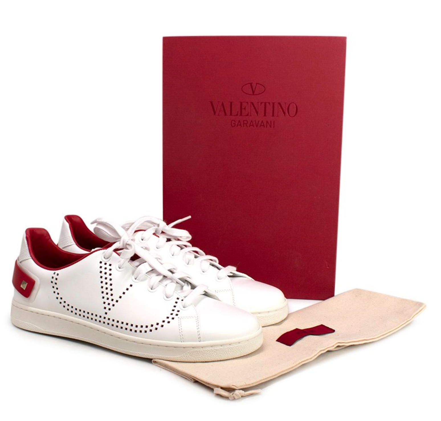 Valentino Garavani Backnet Perforated Leather Sneakers Size 40