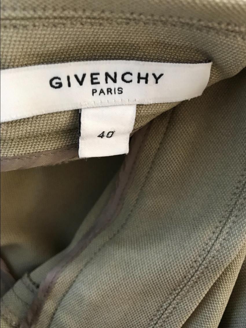 Preowned Givenchy zip-hem skinny-fit trousers Size M Green mixed