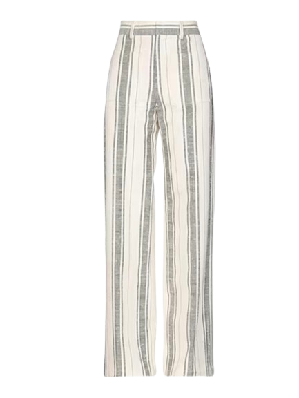 Preowned Christian Dior Cream Pinstripe Casual Trousers Size 36 white cotton