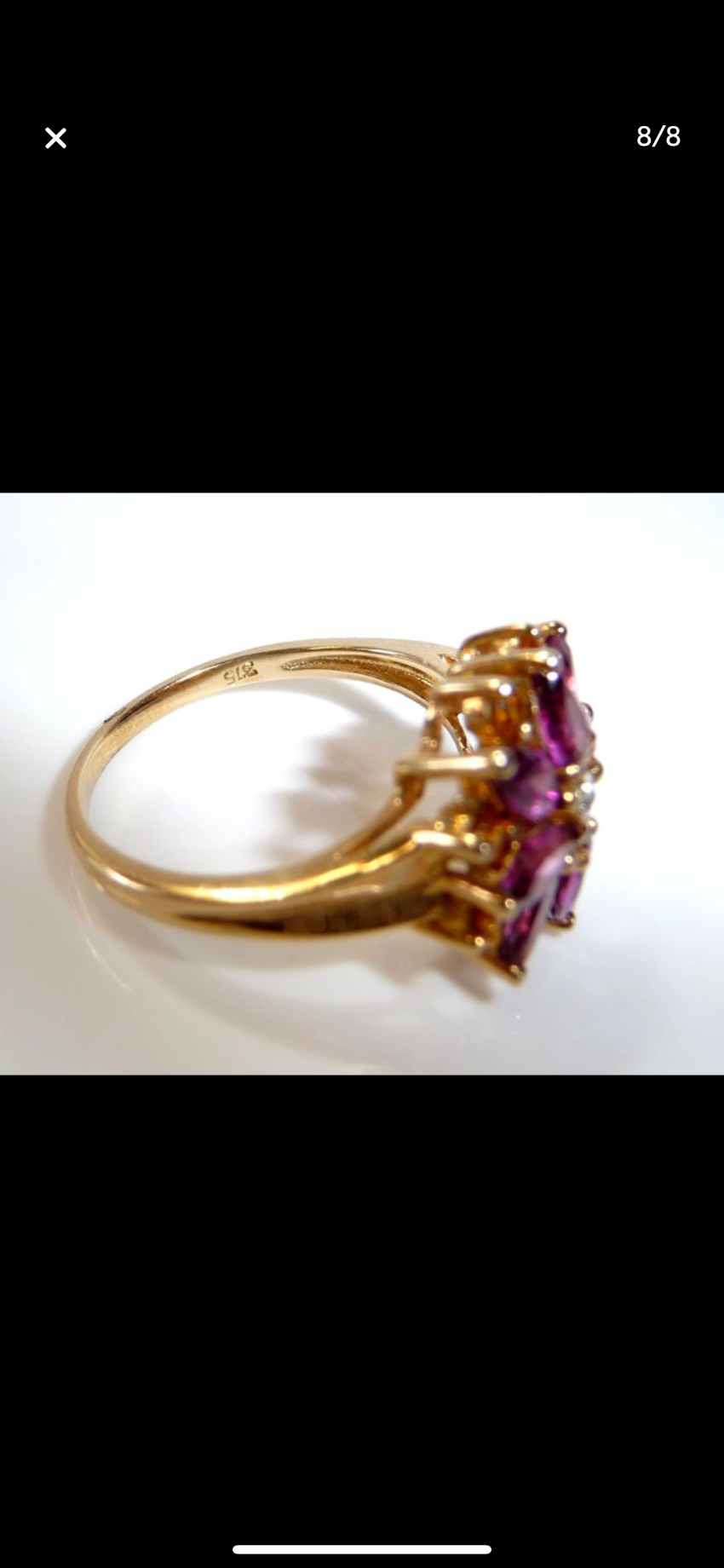 Preowned Bespoke Diamond Amethyst  Citrine Gold Flower Ring Yellow k gold