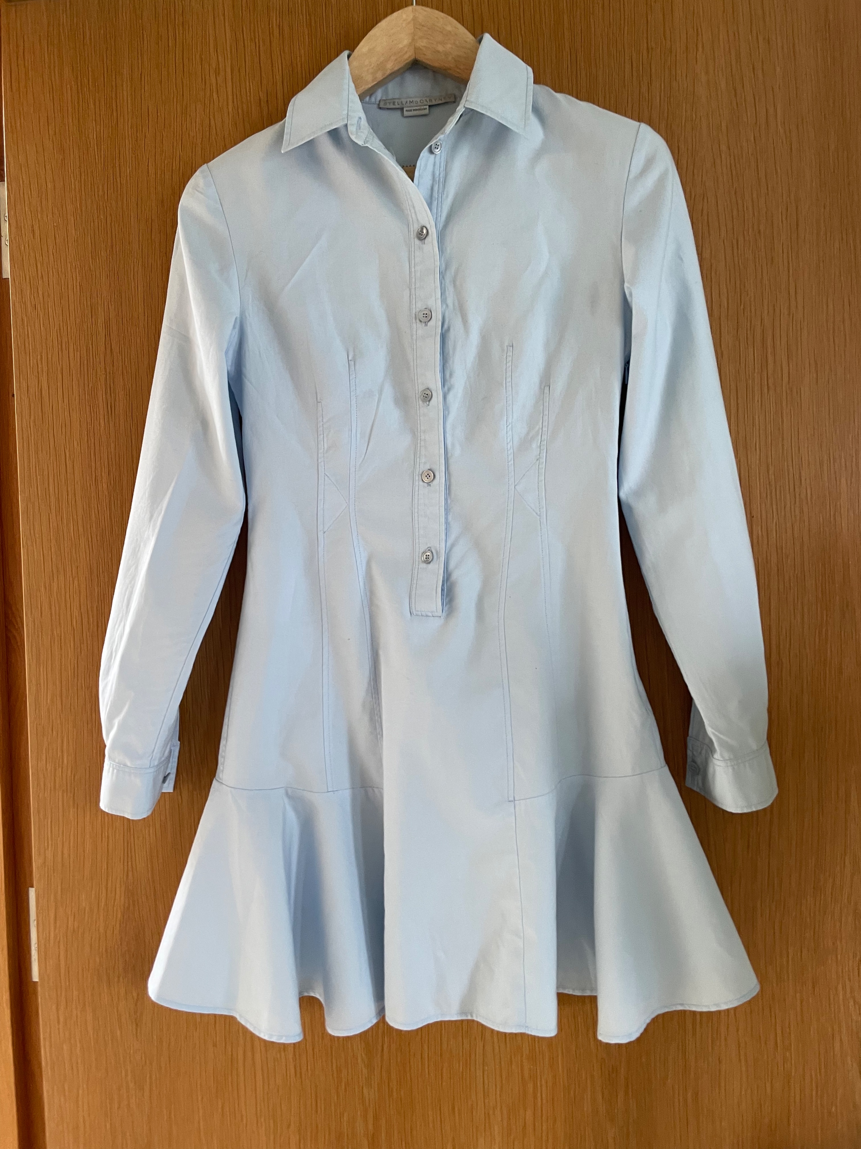 Preowned Stella McCartney Light blue cotton shirt dress Size 38