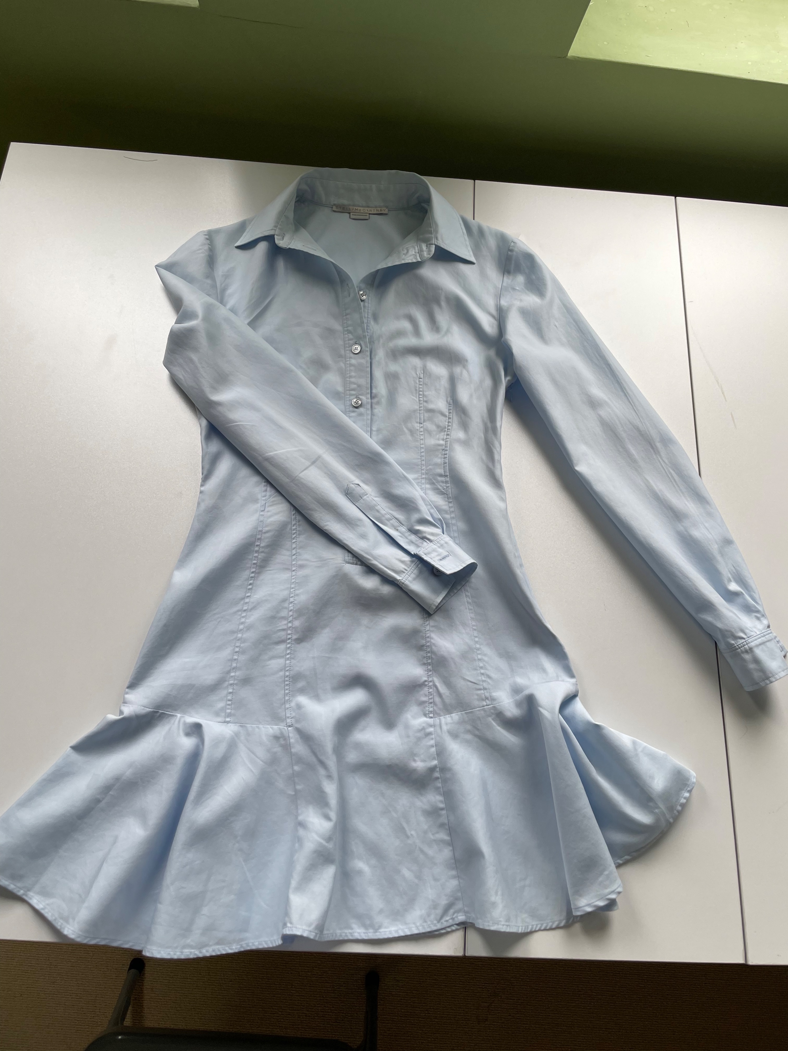 Preowned Stella McCartney Light blue cotton shirt dress Size 38