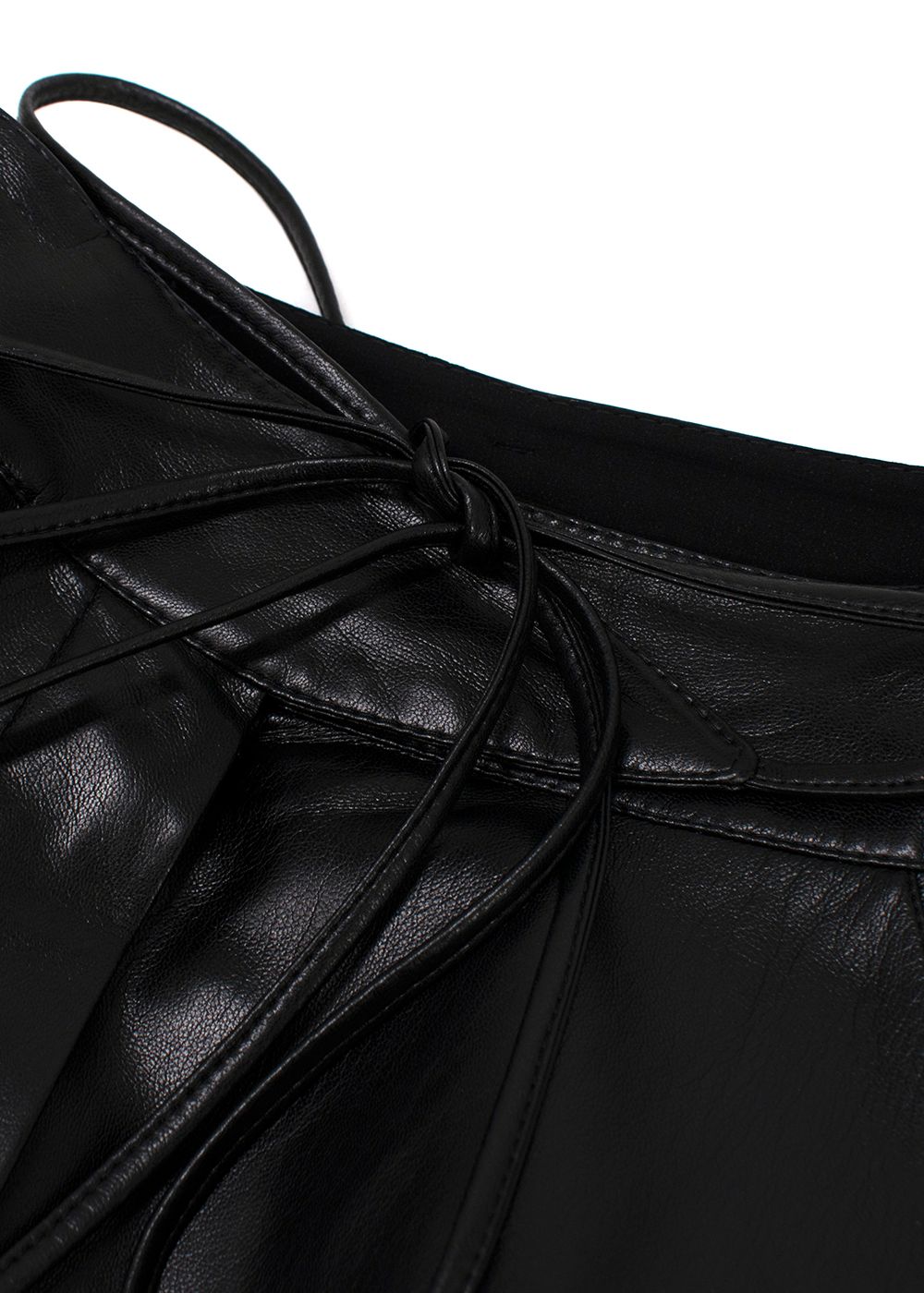 Preowned Nanushka Black Chimo Vegan Leather Wide-leg Trousers Size XS polyester/polyurethane