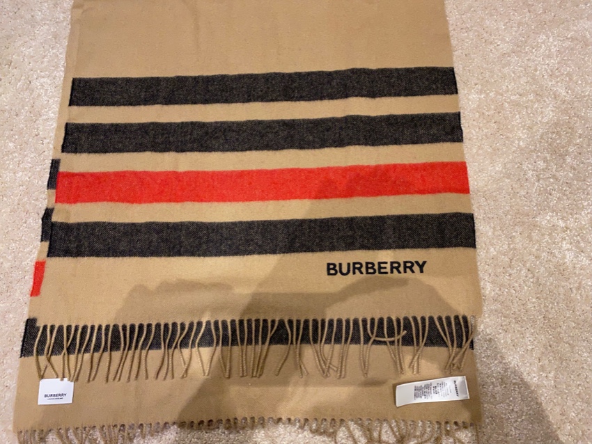 Burberry Archive Beige Cashmere Fringed Scarf Beige/Nude