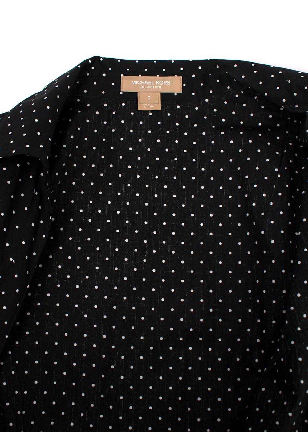 Michael Kors Black Polka Dot Wrap Front Dance Dress Size XXS Black White cotton