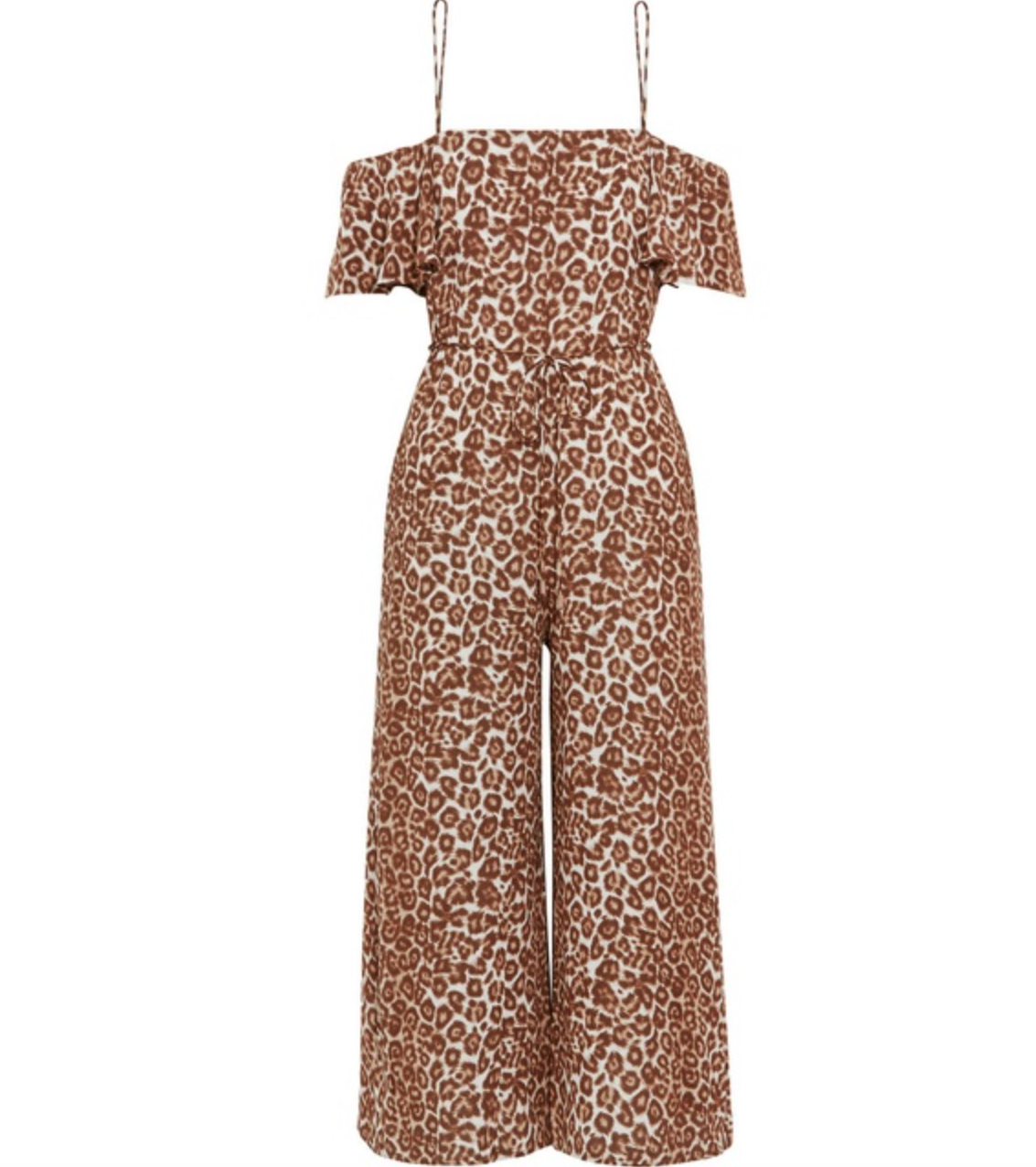 Preowned Zimmermann Bardot Leopard Print Jumpsuit Size XS beiger rayon