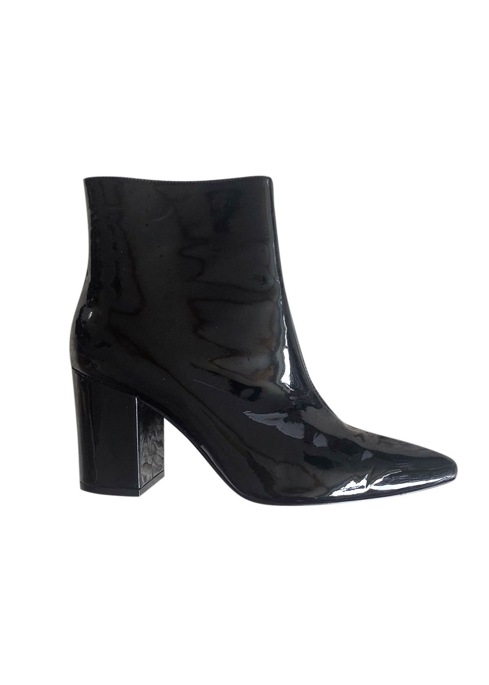 Preowned Anine Bing Black Patent Ankle Boots Size 39 patent leather