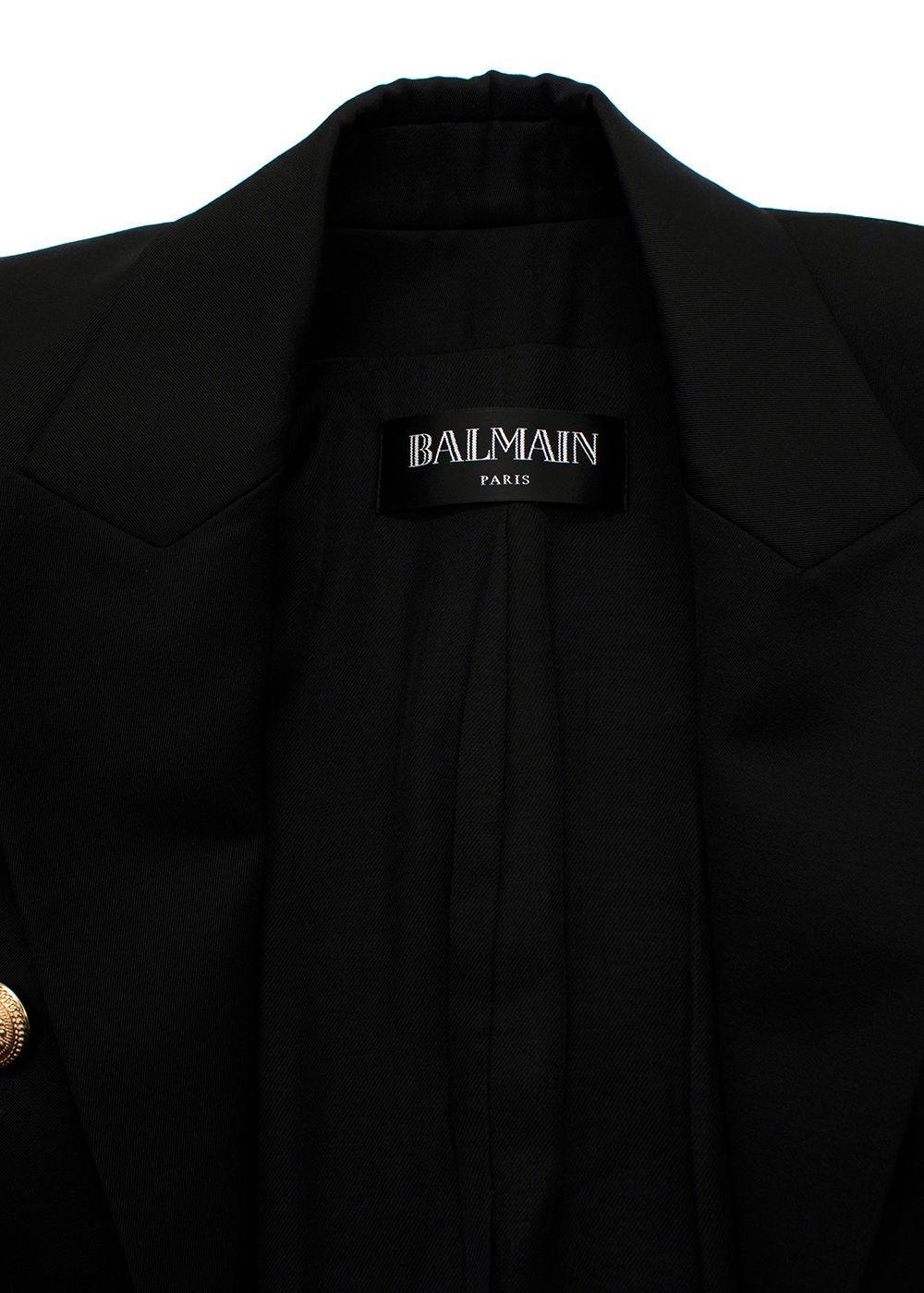 Balmain Black Double Breasted Wool Blazer Size XS