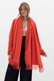 Johnstons of Elgin Orange Cashmere Stole