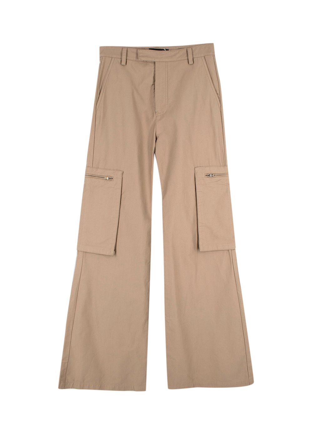 Amiri Beige Wide Leg Cargo Trousers Size XS cotton