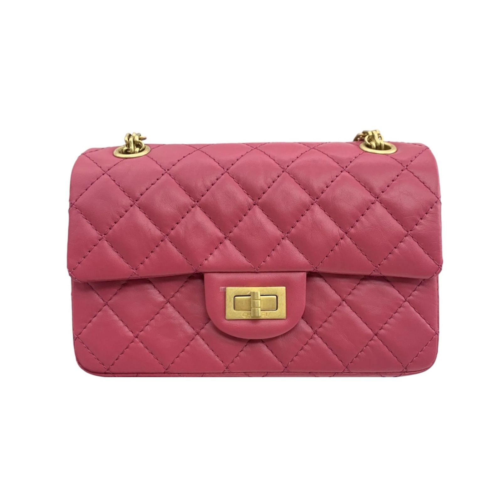 Chanel Pink 255 Reissue Mini Rectangular Single Flap Bag leather