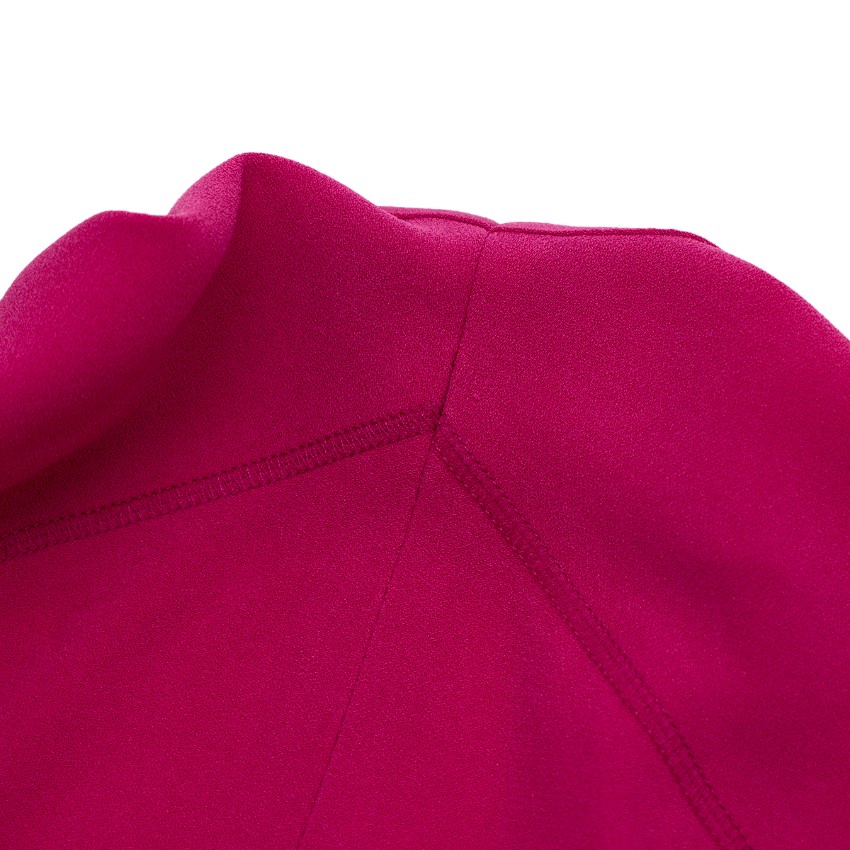 Preowned Joseph Fuchsia Short Sleeve V Neck Crepe Stretch Dress Size M Pink synthetic