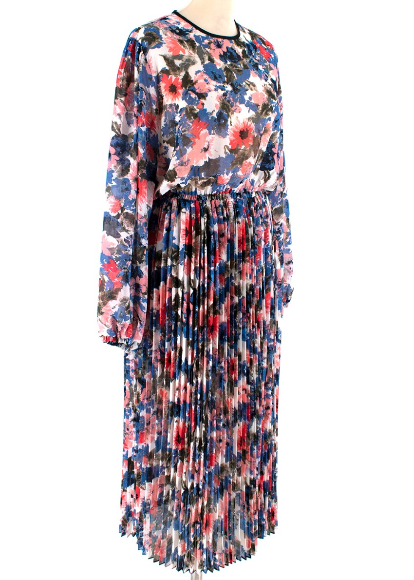 Preowned Misa Los Angeles Multi-coloured Floral Pattern Dress Size S Floral / Patterned polyester