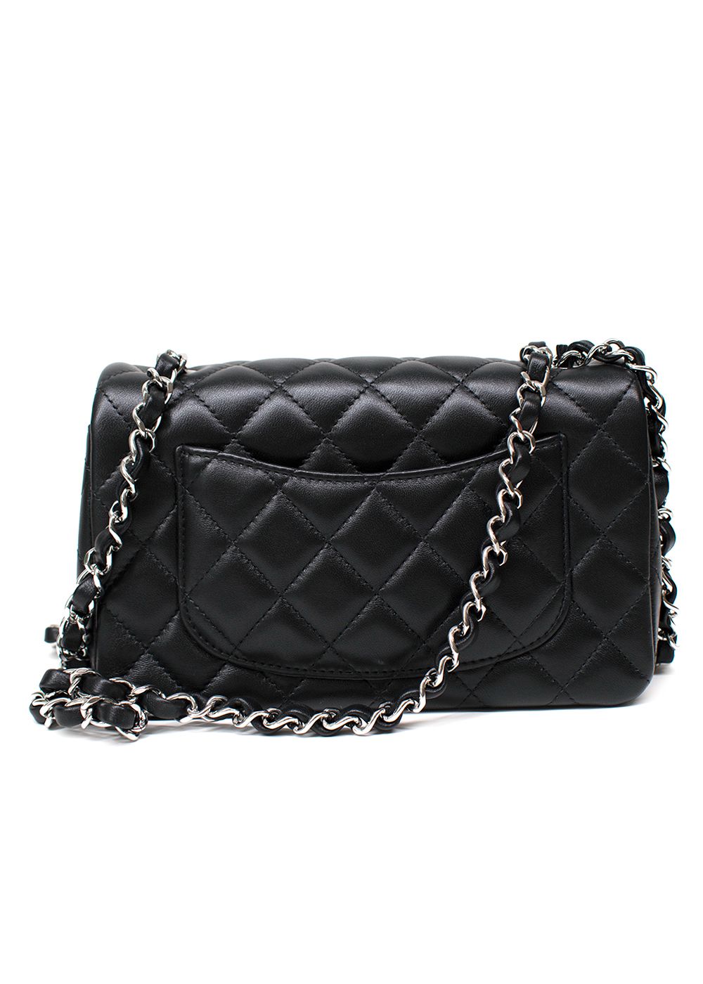 Chanel Black Lambskin  Mini Rectangular Flap Bag