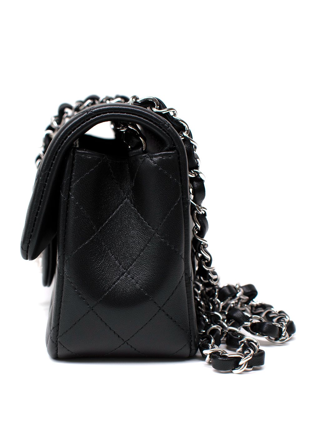 Chanel Black Lambskin  Mini Rectangular Flap Bag