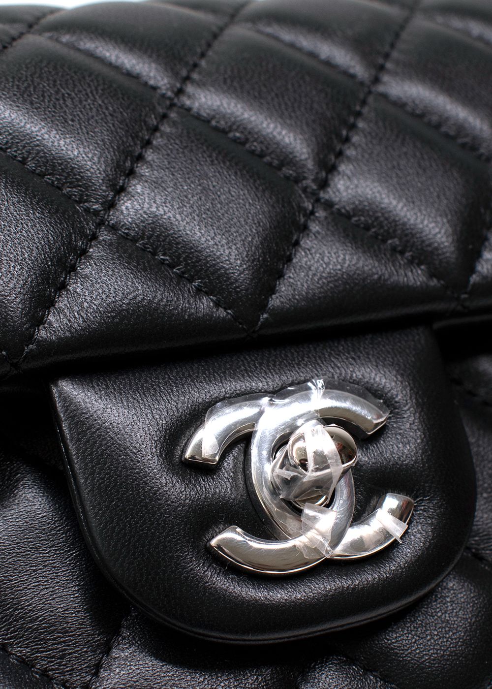 Chanel Black Lambskin  Mini Rectangular Flap Bag