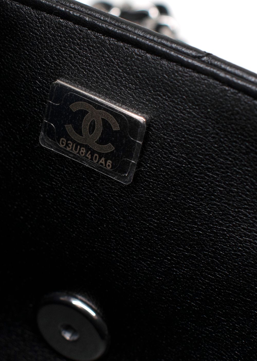 Chanel Black Lambskin  Mini Rectangular Flap Bag