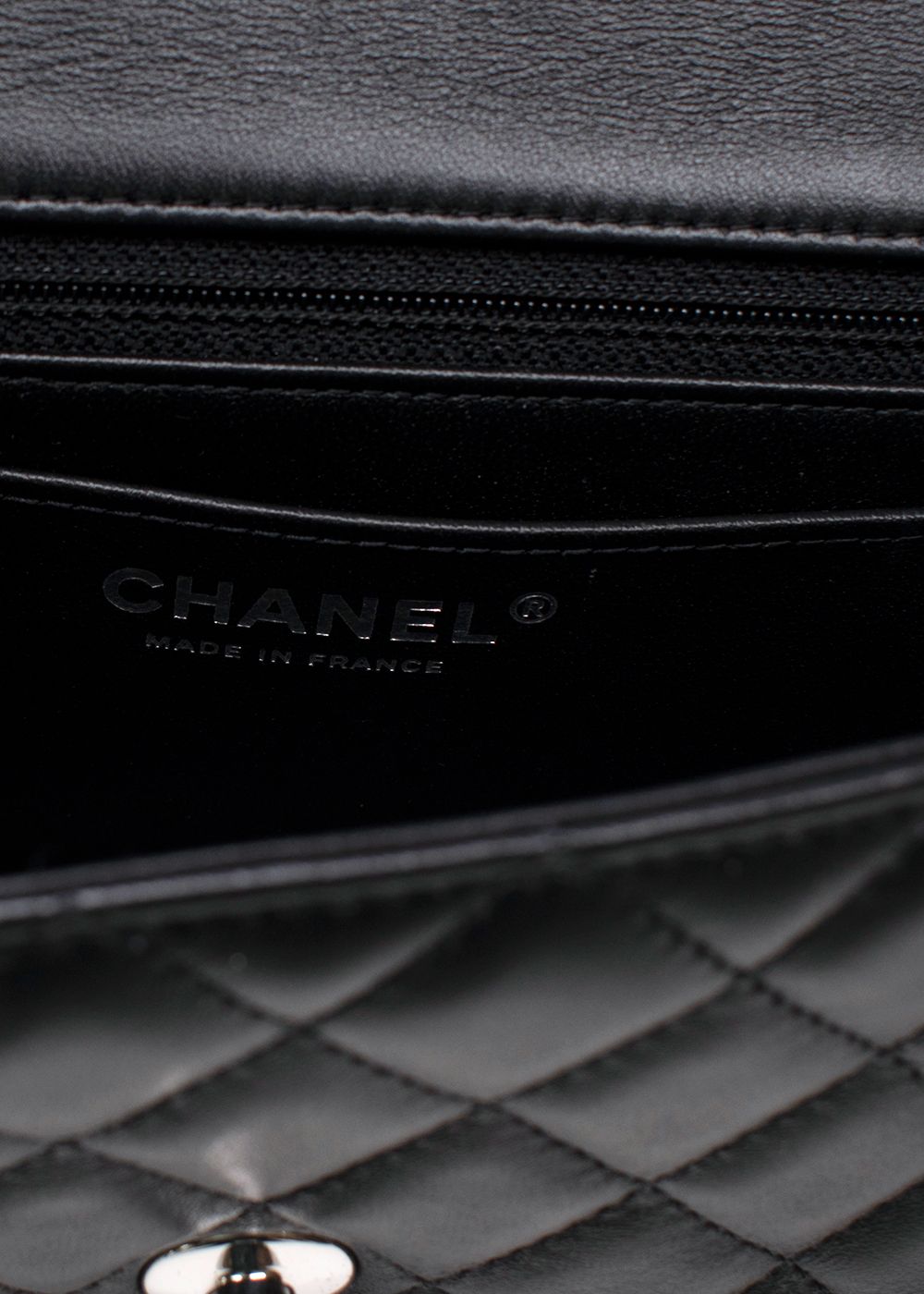 Chanel Black Lambskin  Mini Rectangular Flap Bag