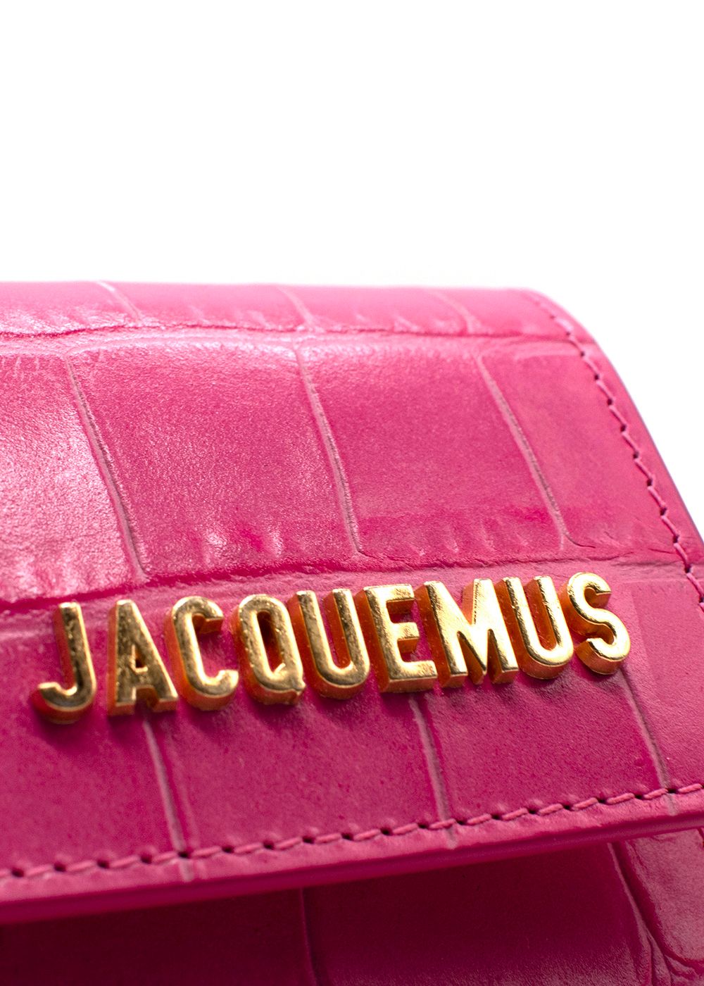 Jacquemus Pink Croc Embossed La Ceinture Bello Belt Bag leather