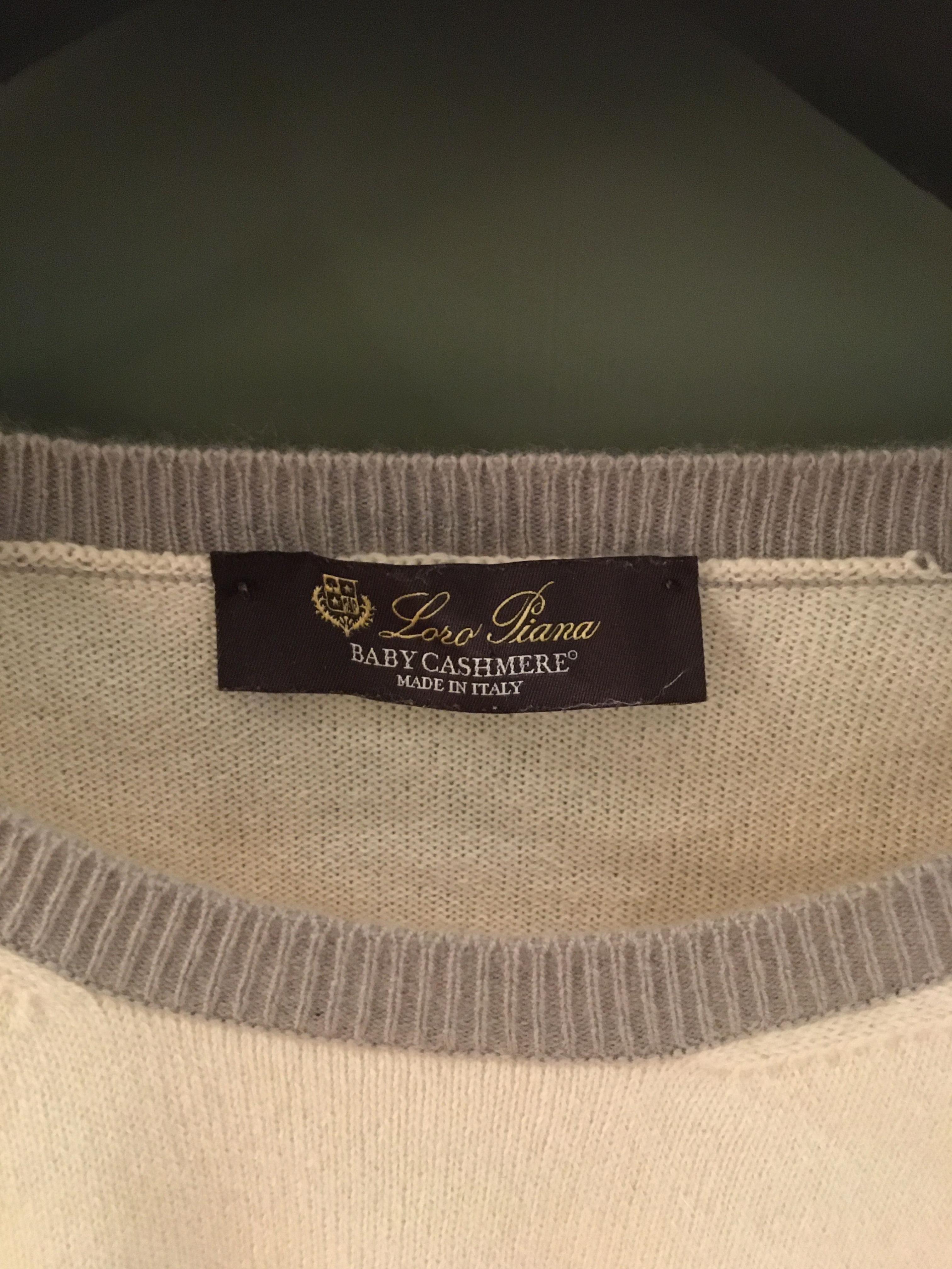 Preowned Loro Piana Colourblock Cashmere Jumper Size S Beige/Nude