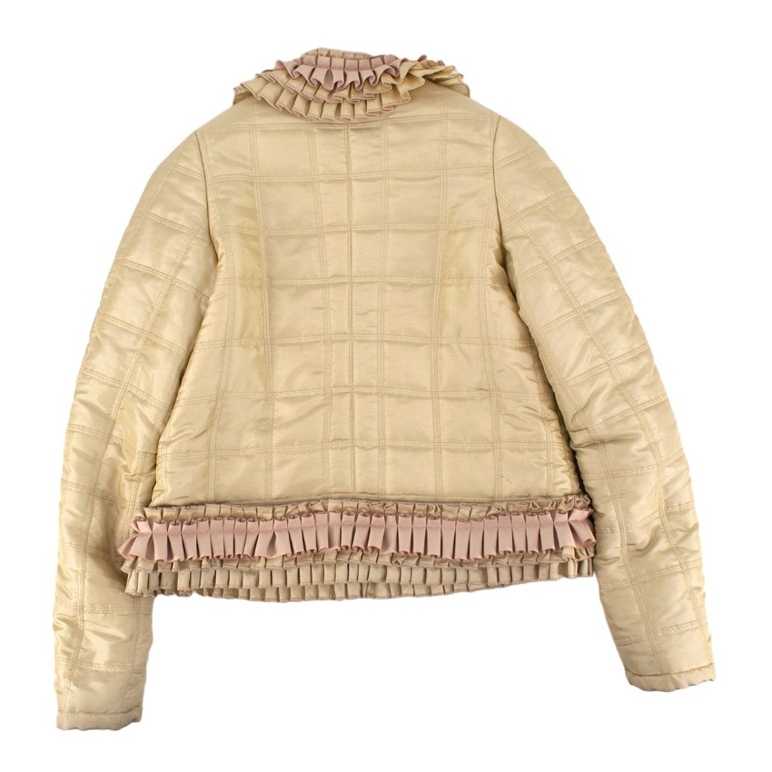 Boys Preowned I Pinco Pallino Yellow Crystal Embellished Quilted Jacked Size 10 Years + synthetic