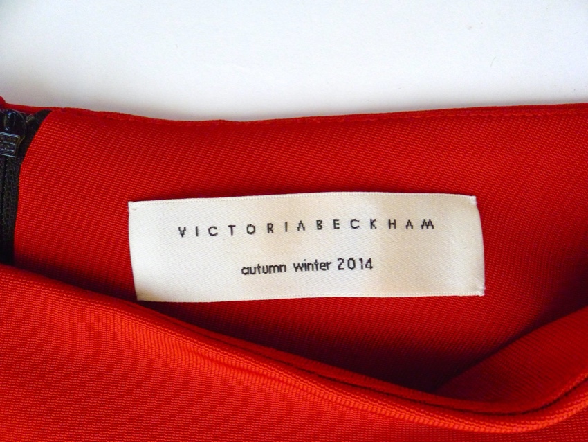 Preowned Victoria Beckham Colour-Block Pleated Midi Skirt Size XS Red polyester