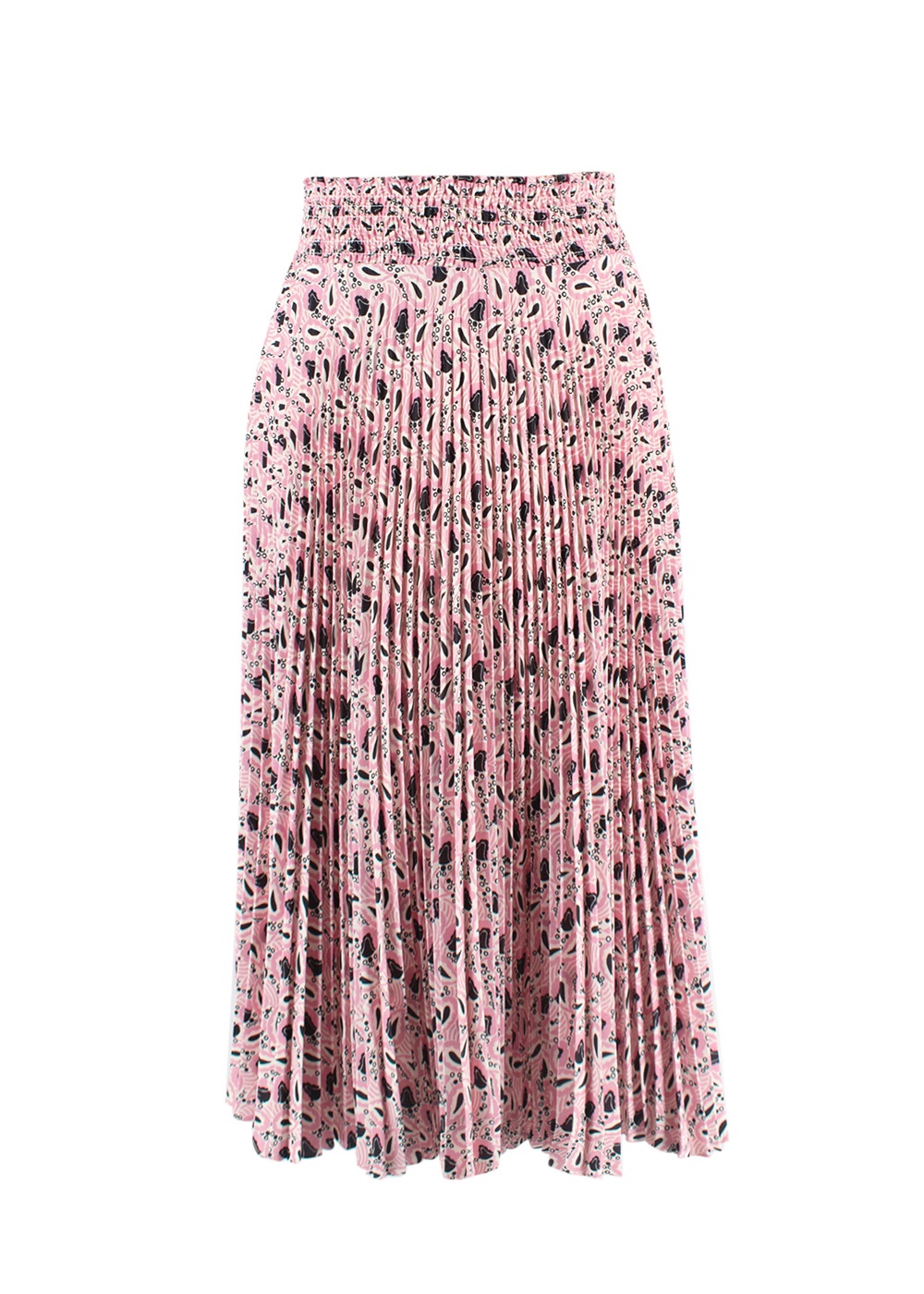 Prada Pink Floral Pleated Midi Skirt Size XXS polyester