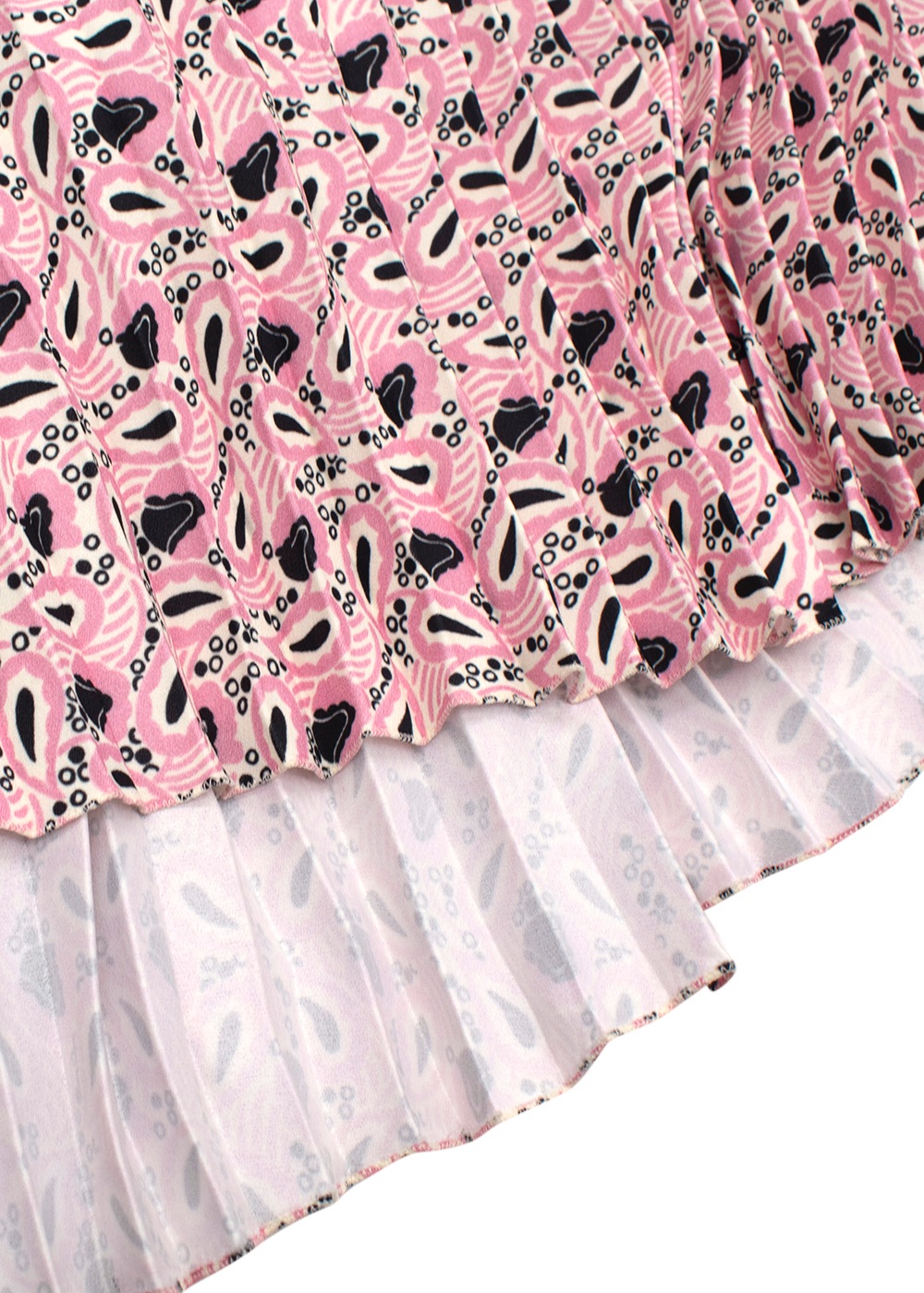 Prada Pink Floral Pleated Midi Skirt Size XXS polyester