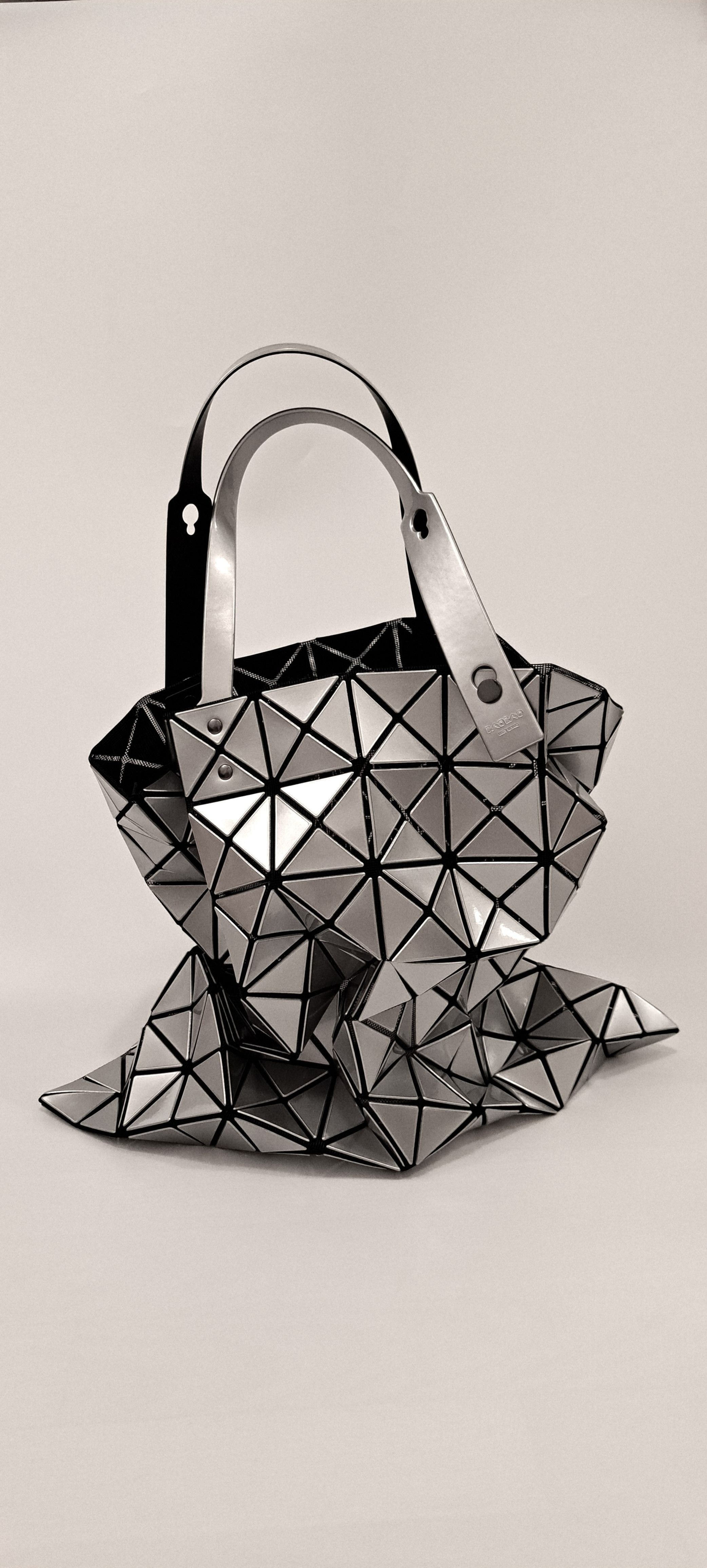 Issey Miyake Bao Bao Prism Tote Bag Silver synthetic