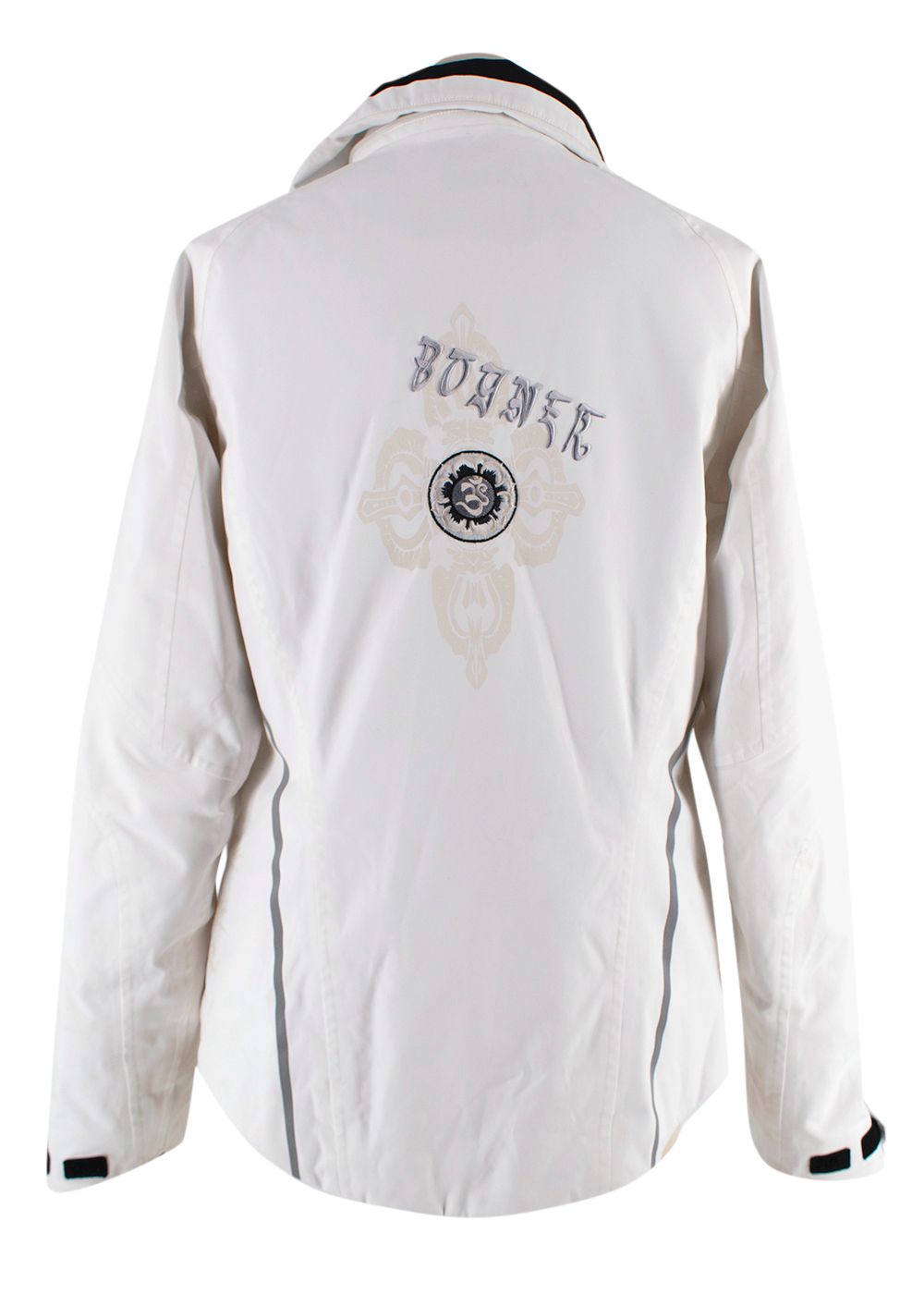 Preowned Bogner White Embroidered Ski Jacket Size S polyester