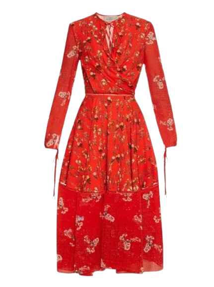 Preen By Thornton Bregazzi Sanne botanic-print dress Size M red viscose