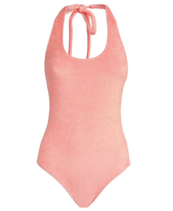 Lisa Marie Fernandez Pink Terry Cloth Amber Swimsuit Size M cotton/polyester