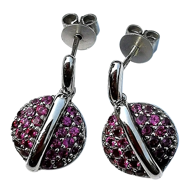 Preowned Fiorelli Rhodalite Garnet Earrings Silver ct gold