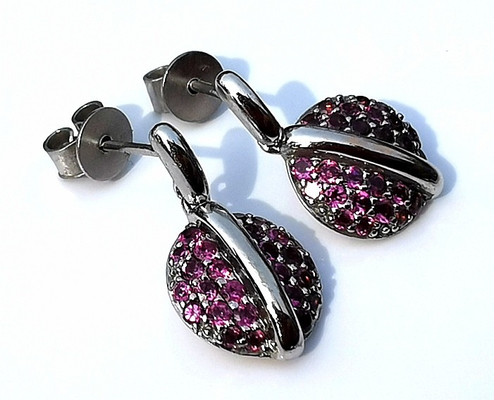 Preowned Fiorelli Rhodalite Garnet Earrings Silver ct gold