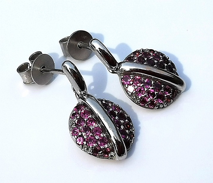 Preowned Fiorelli Rhodalite Garnet Earrings Silver ct gold