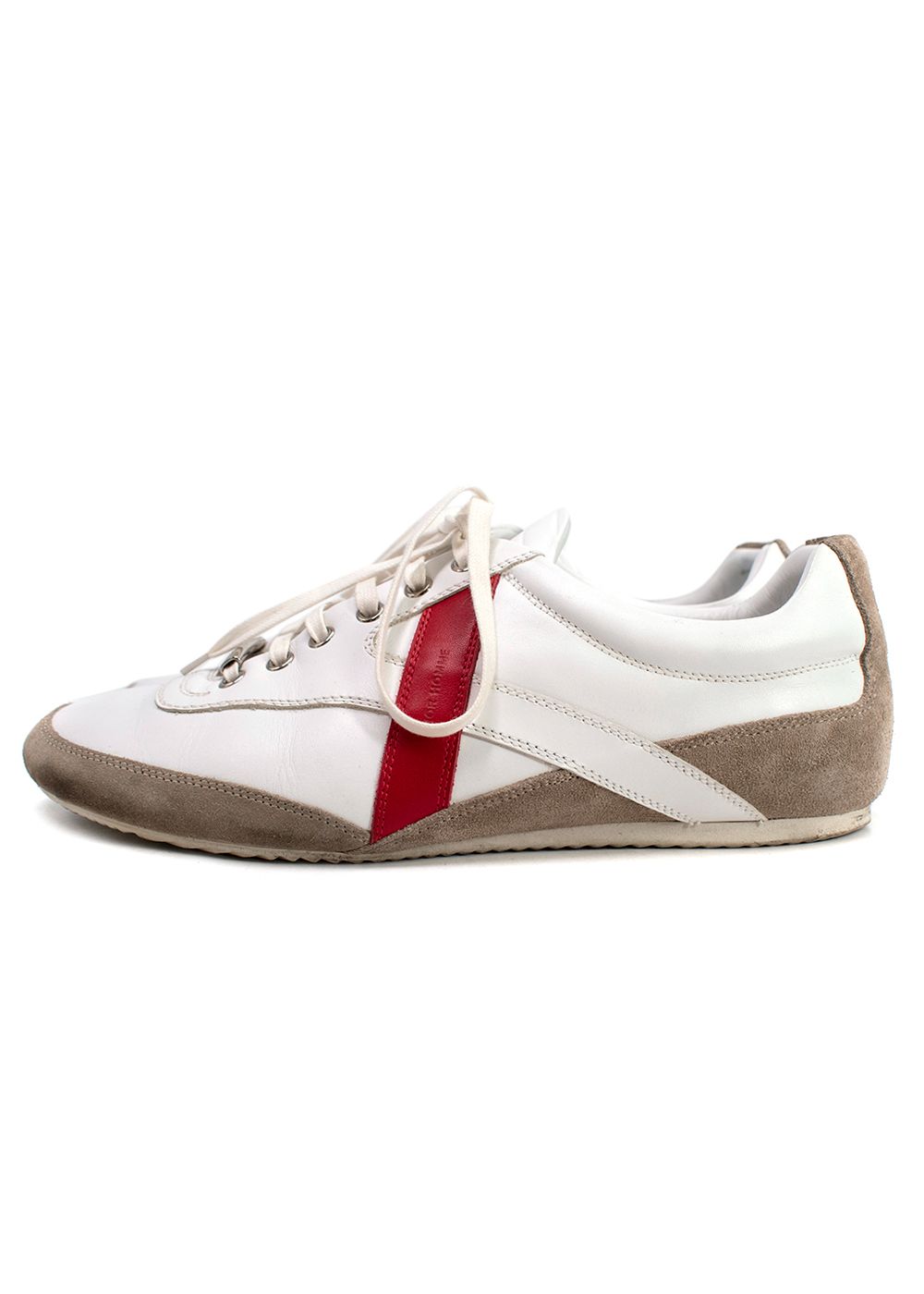 Men's Preowned Dior Homme B55 Sneakers Size 41 White Red Beige leather