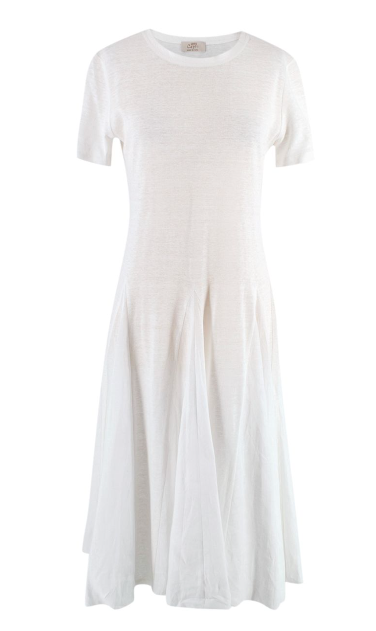 100% Capri white Linen dress Size S