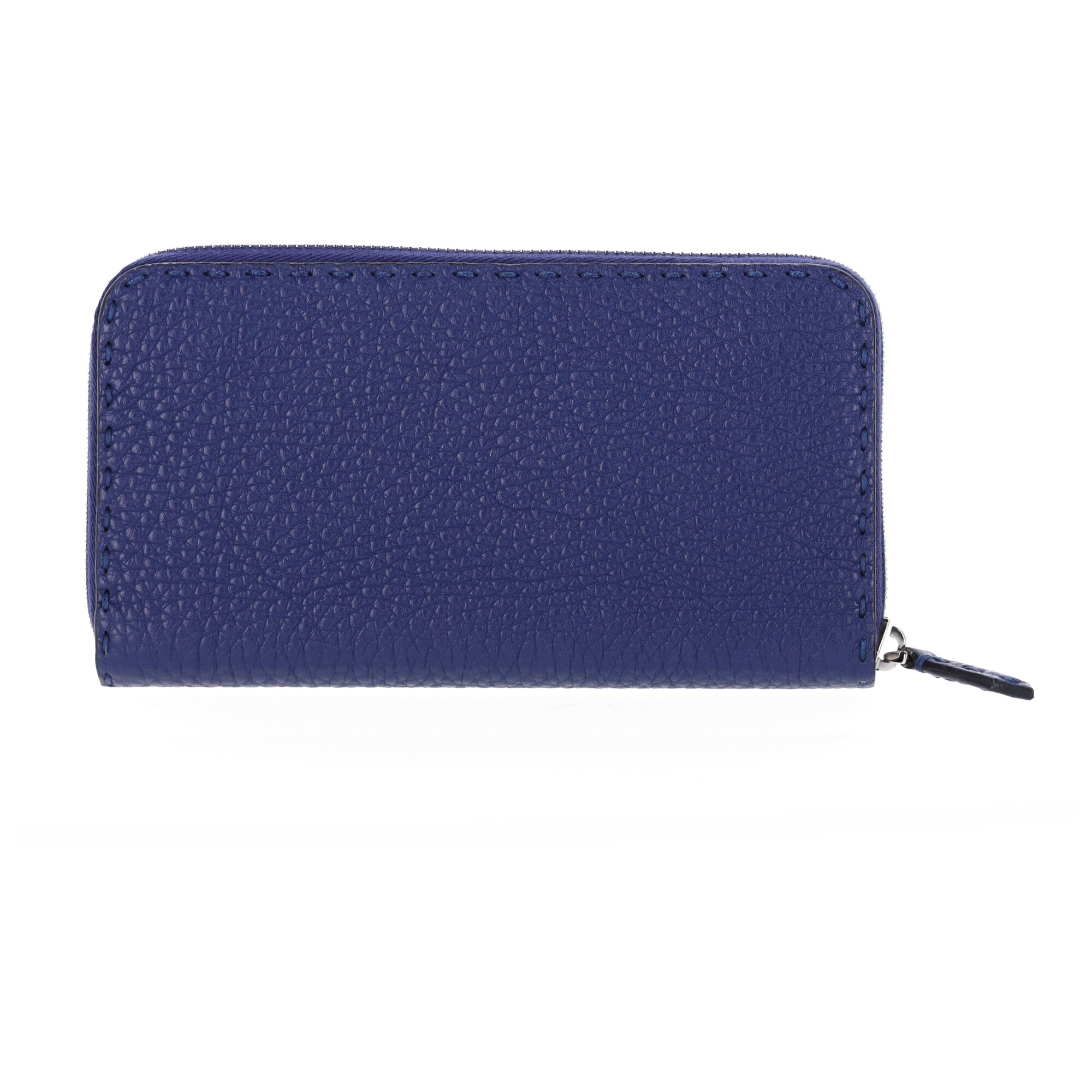 Preowned Fendi Blue Leather Zipped Wallet