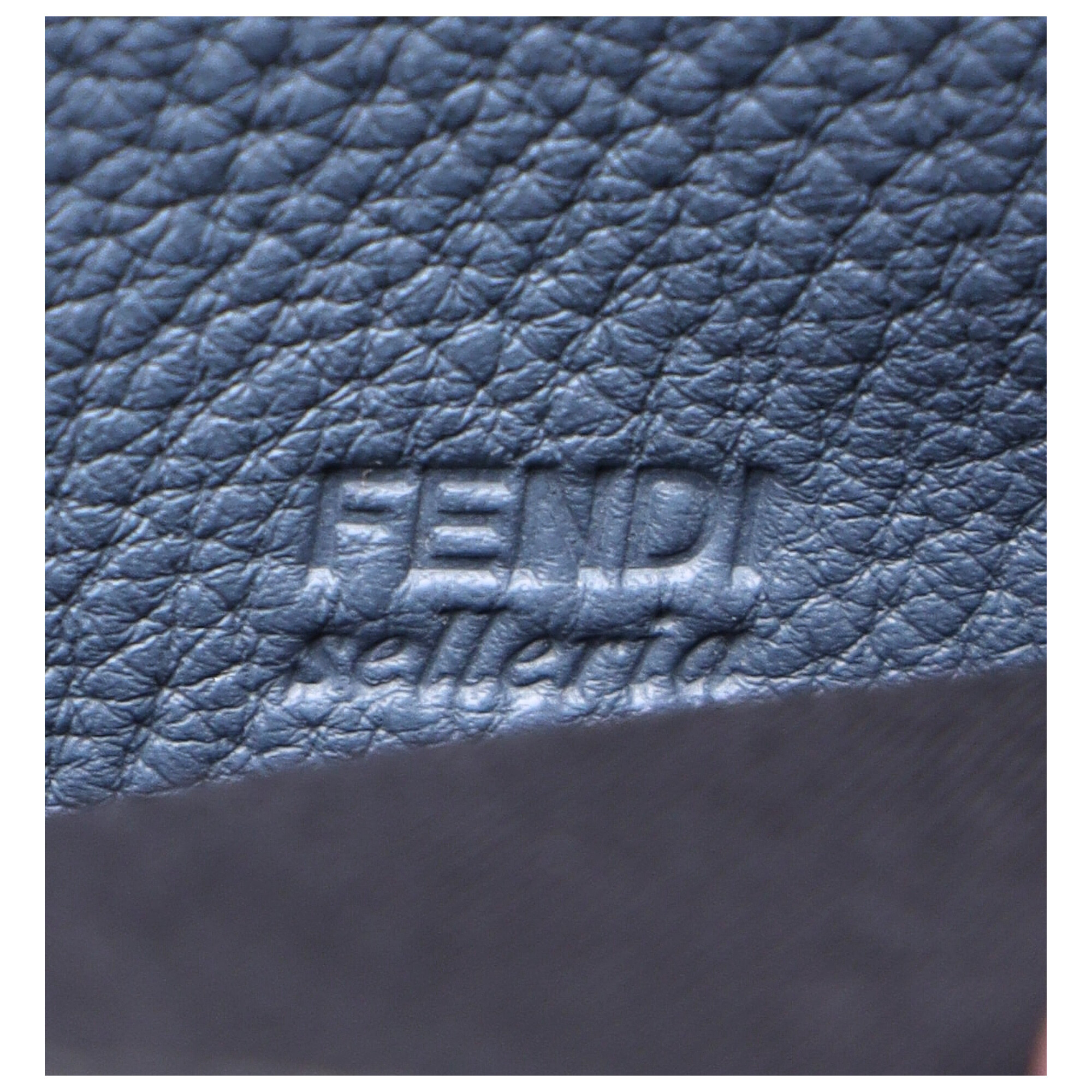 Preowned Fendi Blue Leather Zipped Wallet