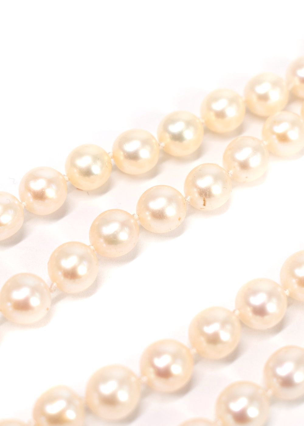 Preowned Mikimoto Special Order Cultured Pearl 18kt Yellow Gold Necklace Creme