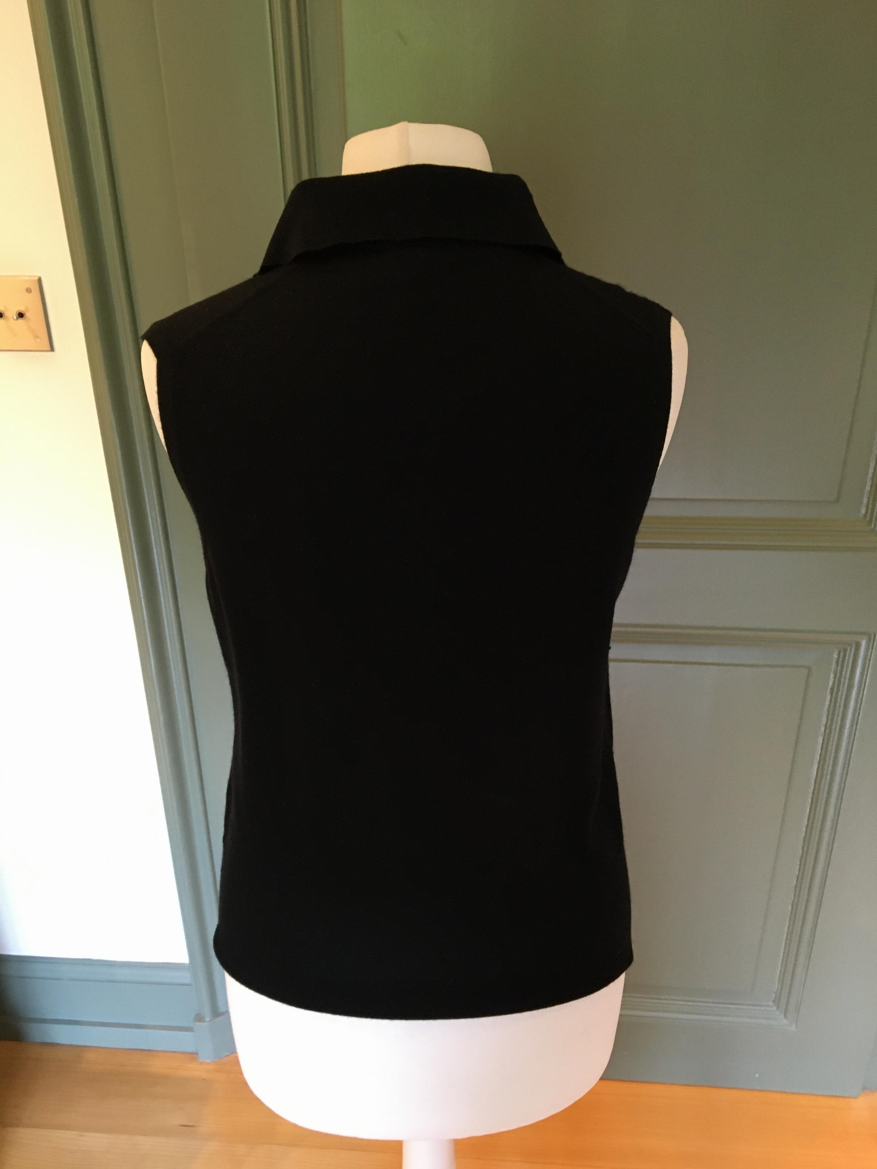 Preowned Hermes Black Cashmere  Silk Sleeveless Knit Top Size S