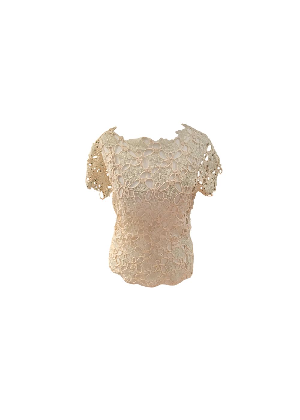 Dior Crochet Lace Cream Top Size S